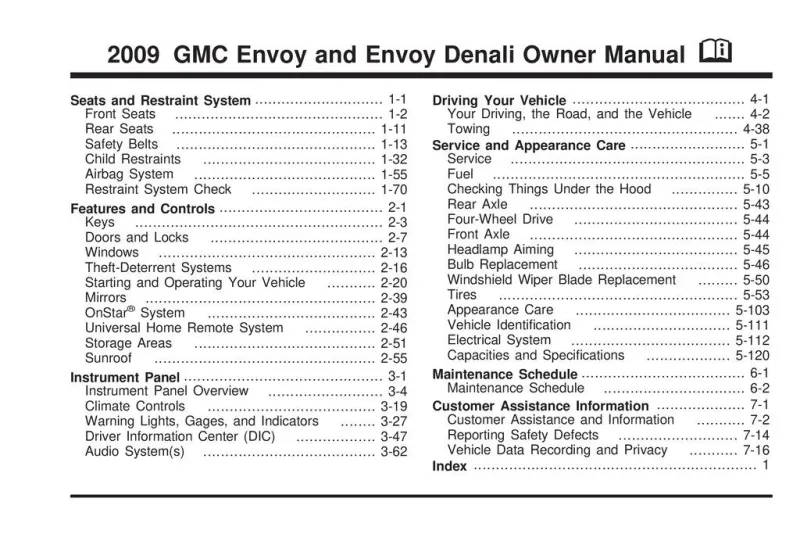 2009 GMC Envoy Owner’s Manual owner's manual