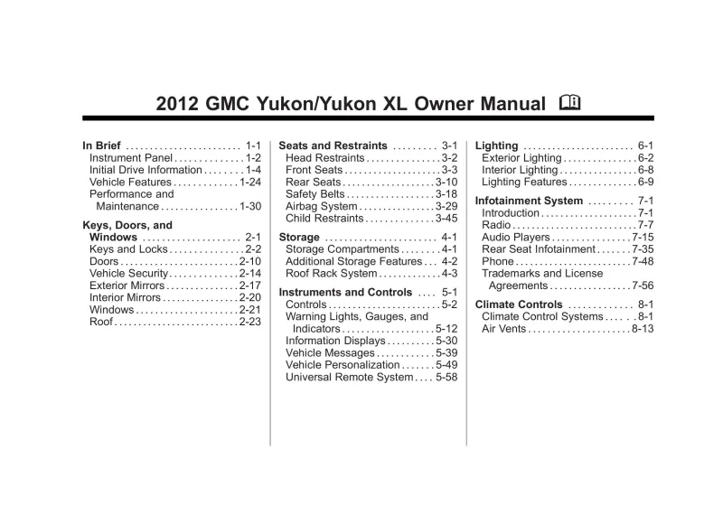 2012 GMC Yukon Owner’s Manual