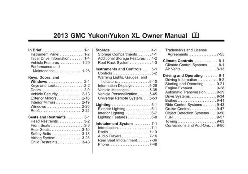 2013 GMC Yukon Owner’s Manual owner's manual
