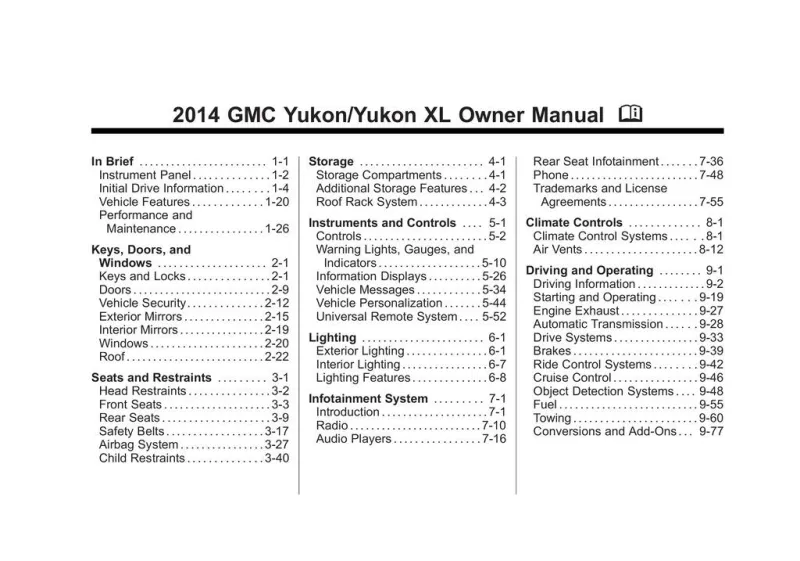 2014 GMC Yukon Owner’s Manual owner's manual